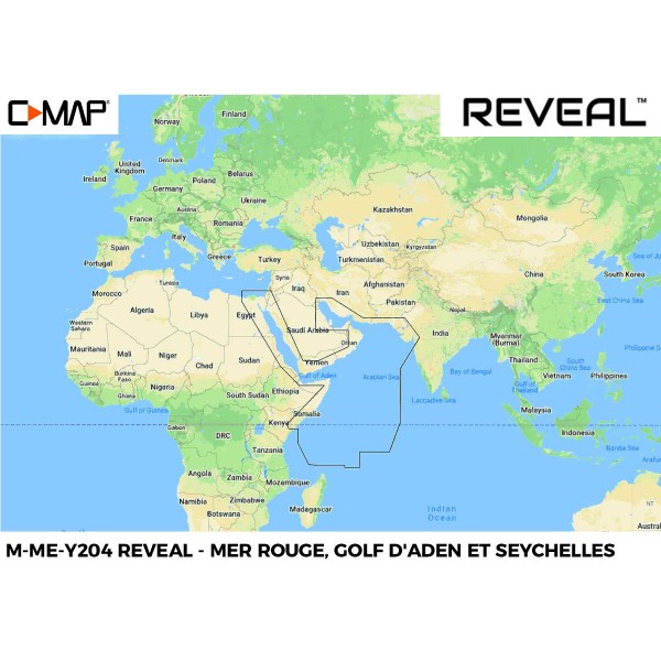 Carte C-MAP REVEAL ME-204 Mer rouge, Golf d'Aden et Seychelles - N°1 - comptoirnautique.com
