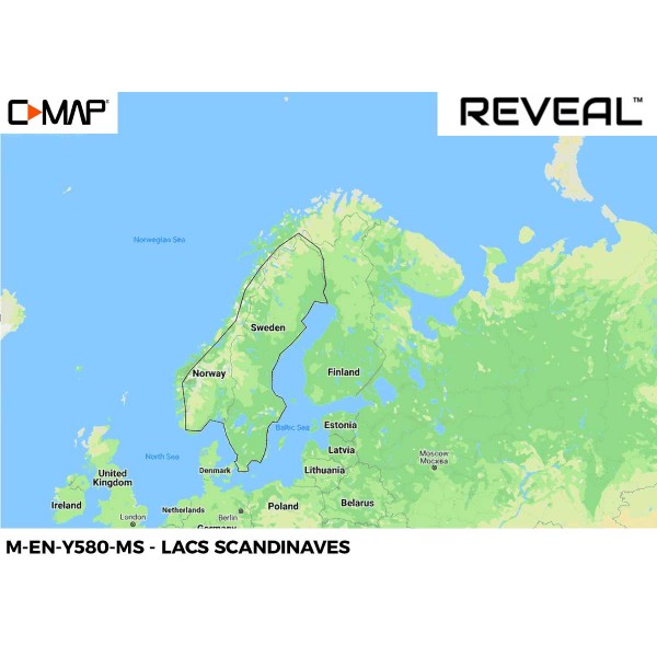 Carte C-MAP REVEAL EN-580 Lacs Scandinaves - N°1 - comptoirnautique.com