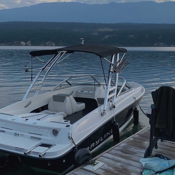 Bimini pour tour de wake Monster Tower pour tour de wake mtk, tour de wake mte, tour de wake mt1 déplié sur bateau - N°5 - comptoirnautique.com