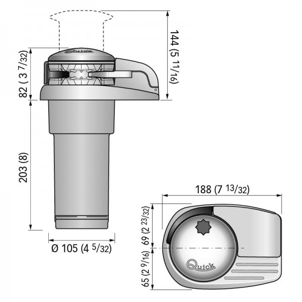 Cotes guideau vertical Quick DP2E 12V - N°11 - comptoirnautique.com
