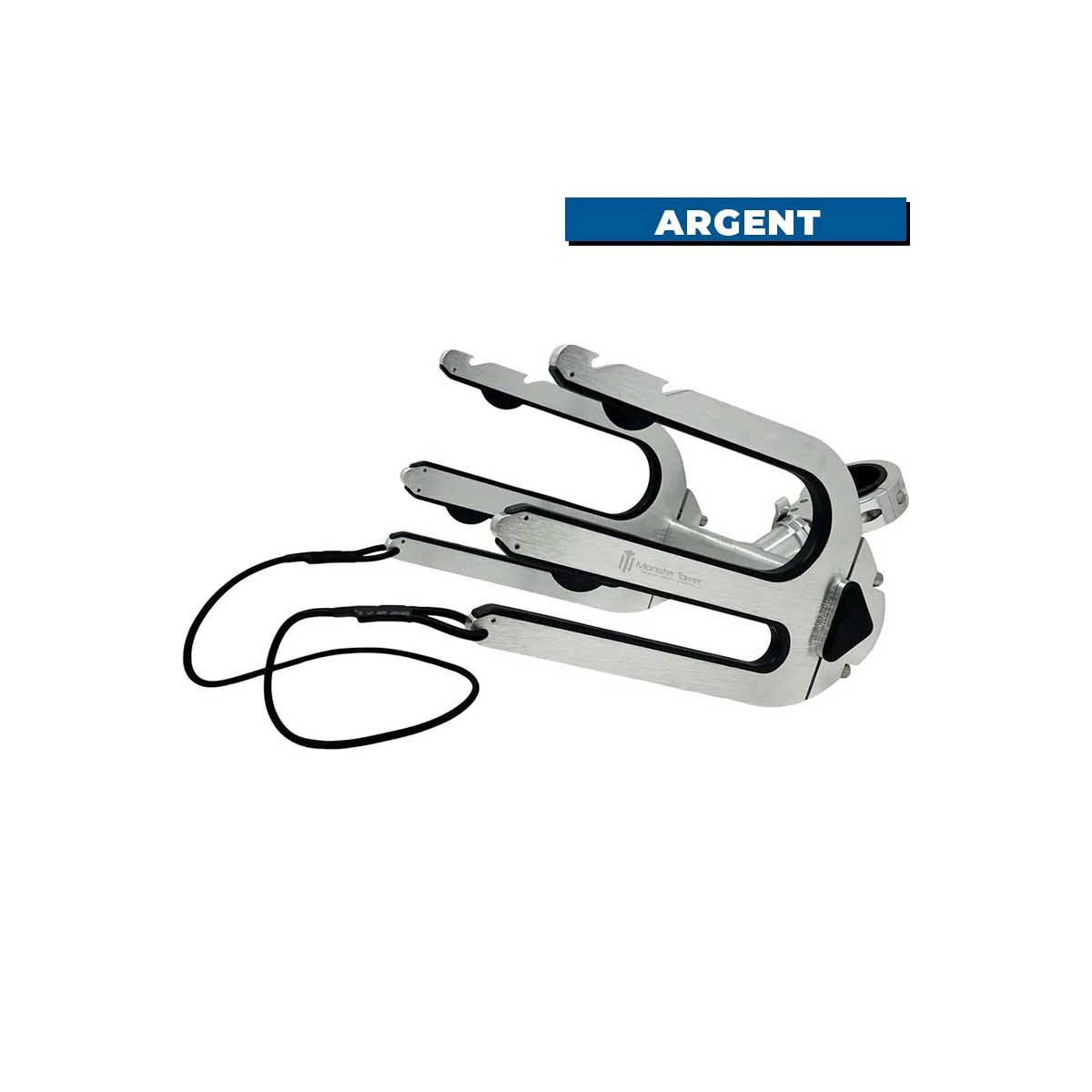 Rack de wakeboard wakesurf combo pour tour de wake Monster tower Argent