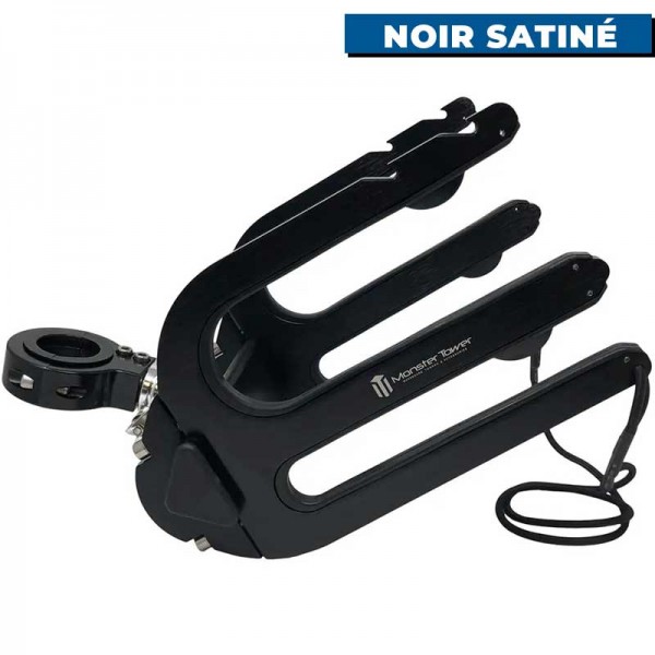Rack de wakeboard wakesurf combo pour tour de wake Monster tower Noir satiné de côté - N°9 - comptoirnautique.com