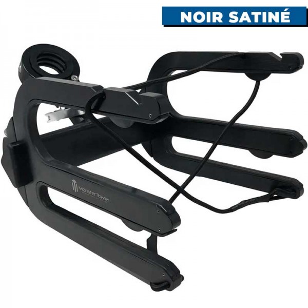 Rack de wakeboard wakesurf combo pour tour de wake Monster tower Noir satiné de face et de côté - N°11 - comptoirnautique.com