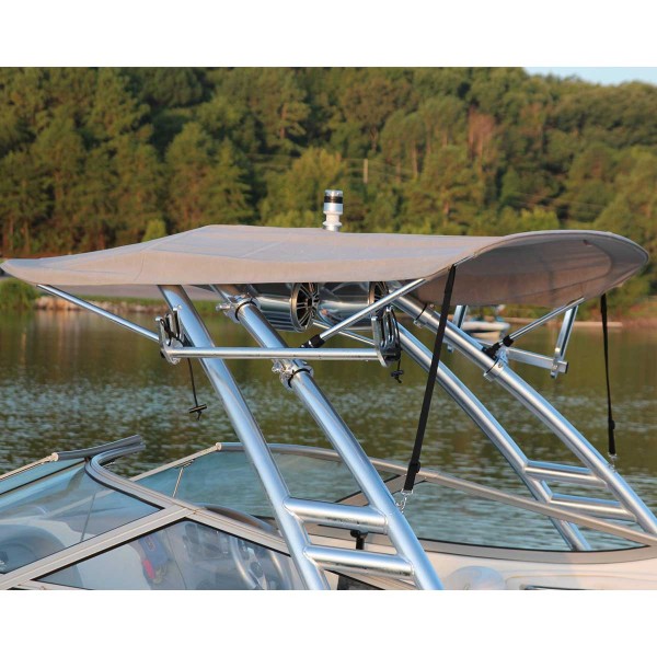 Rack de skis nautiques pour tour de wake Monster Tower installé sur une tour de wake avec bimini - N°9 - comptoirnautique.com