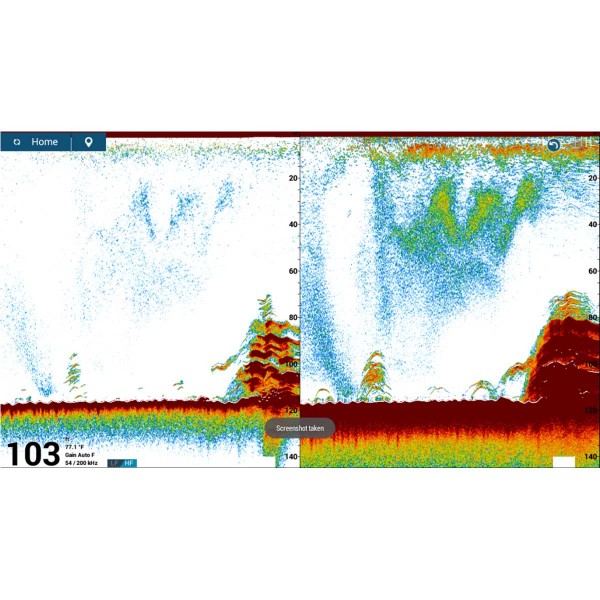 Module sondeur DFF3-UHD Furuno avec Echos de poissons autour d'une structure et dans la couche intermédiaire - N°4 - comptoirnautique.com