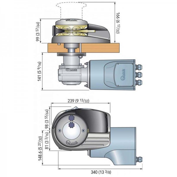 Guindeau vertical Aleph 12V 1000 w - N°18 - comptoirnautique.com