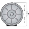 Chauffe-eau cylindrique BK2 200L vu dessous dimensions - N°3 - comptoirnautique.com