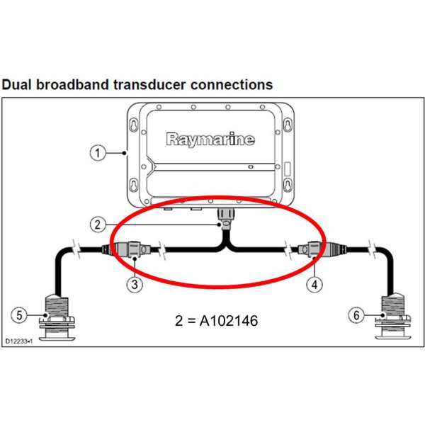 Câble en Y pour paire de module de sonde CHIRP CP470 et CP570 schéma d'installation - N°3 - comptoirnautique.com