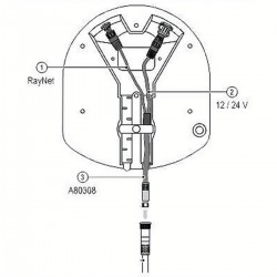 Câble adaptateur pour radar Quantum Alimentation et Data schéma