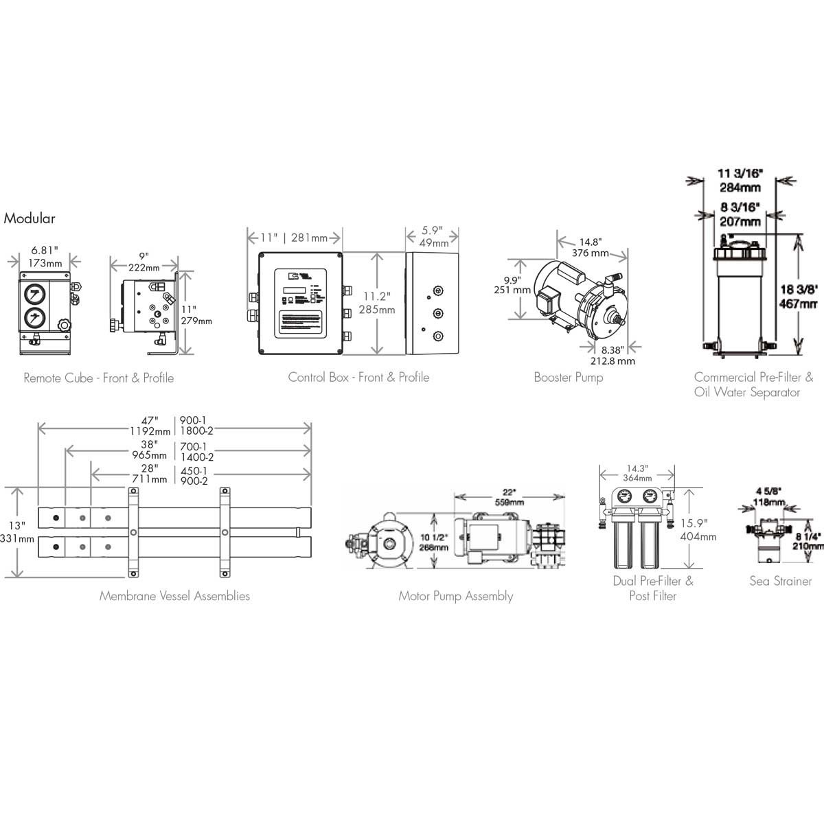 HRO Systems Desalinizador modular Seafari VERSATILE 285 L/h 220V PU456 ...