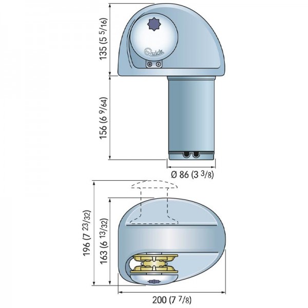 Guindeau horizontal Eagle 12V - 500 W - cotes - N°10 - comptoirnautique.com