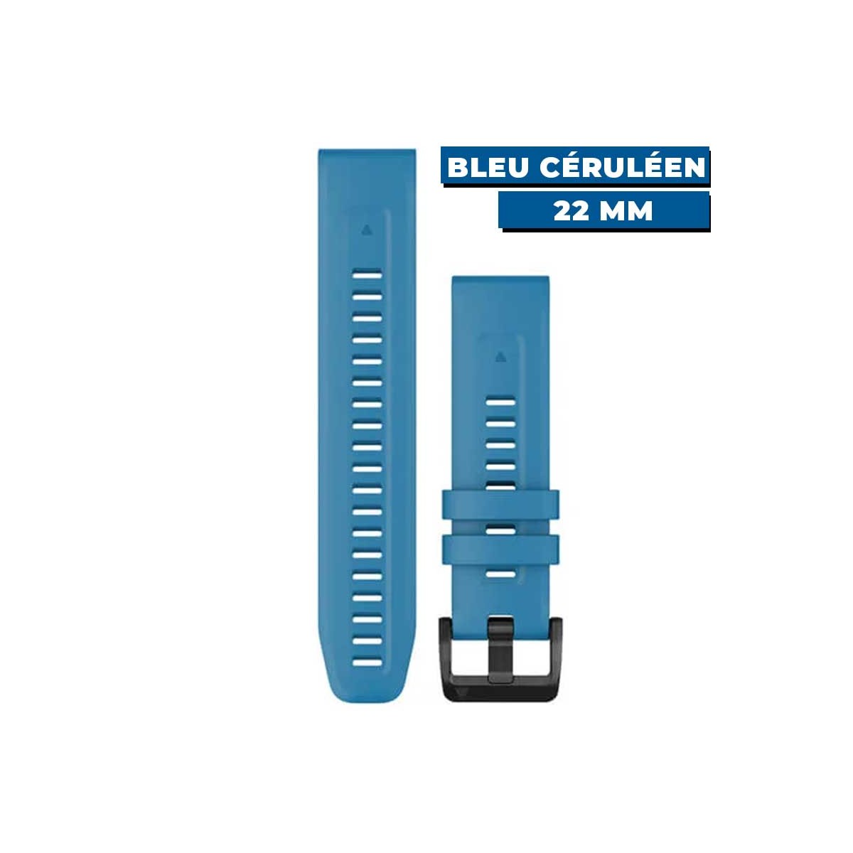 Bracelet de montre QuickFit Garmin 22mm Bleu céruléen face