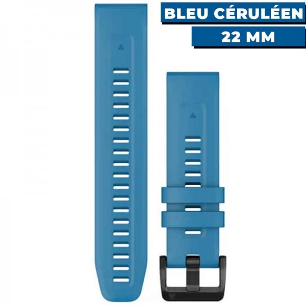 Bracelet de montre QuickFit Garmin 22mm Bleu céruléen face - N°2 - comptoirnautique.com