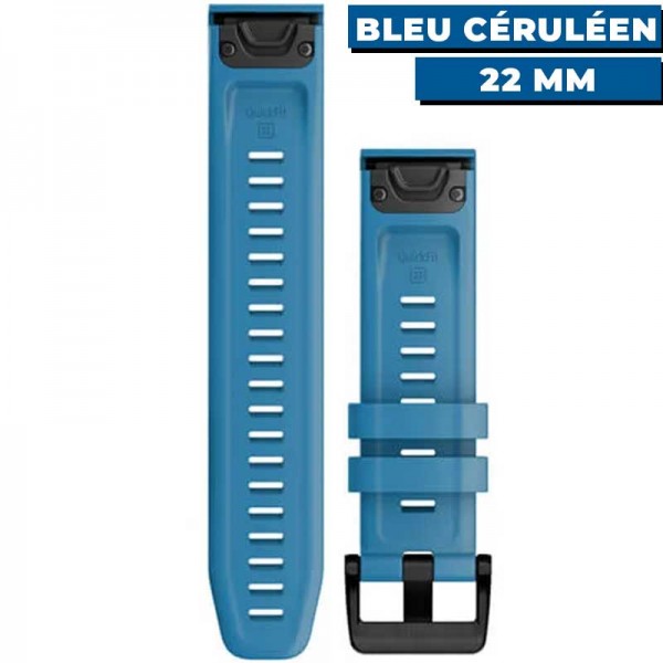 Bracelet de montre QuickFit Garmin 22mm Bleu céruléen dos - N°3 - comptoirnautique.com