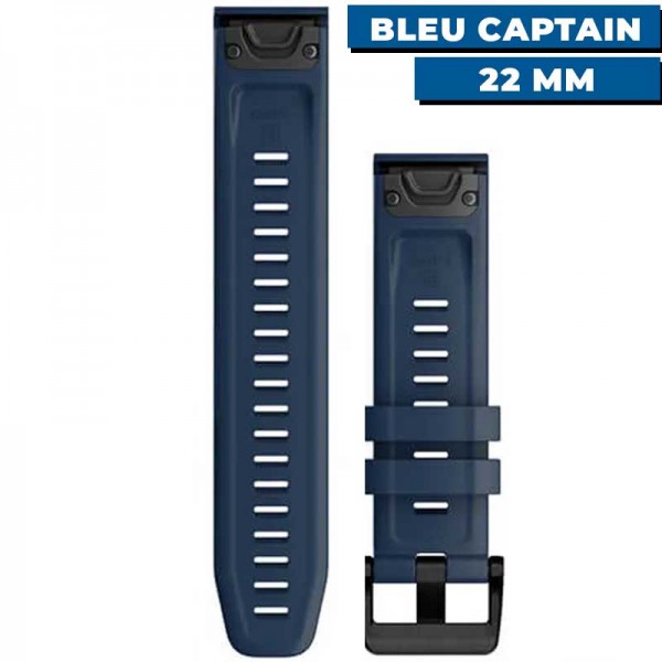 Bracelet de montre QuickFit Garmin 22mm Bleu Captain dos - N°5 - comptoirnautique.com 