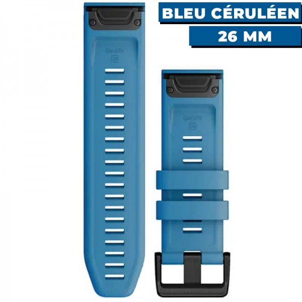 Bracelet de montre QuickFit Garmin 26mm Bleu céruléen dos - N°7 - comptoirnautique.com