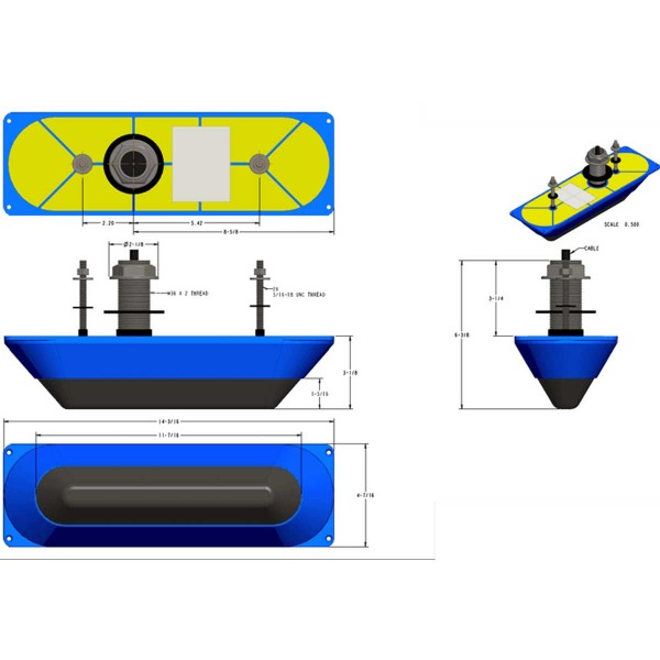 Sonde traversante StructureScan 3D lowrance dimensions - N°2 - comptoirnautique.com
