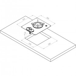 Plaque de cuisson en inox - 1 feu Navy Load dimensions