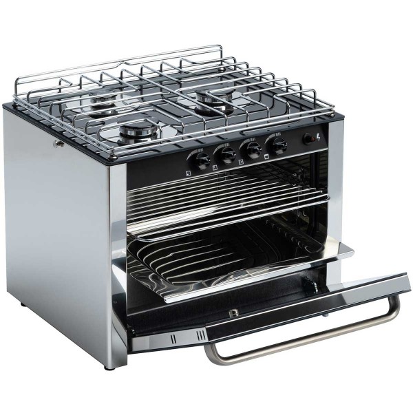 Gazinière inox 3 feux avec four de 30L Can four ouvert - N°1 - comptoirnautique.com