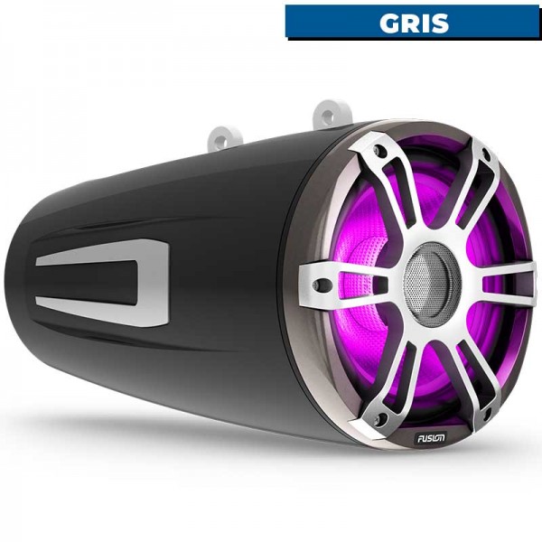 Tower Speaker Fusion Sport 8.8" série 3i SIGNATURE gris côté LED allumée rose - N°3 - comptoirnautique.com