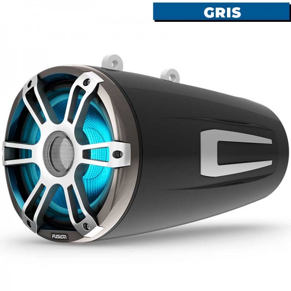 Tower Speaker Fusion Sport 8.8" série 3i SIGNATURE gris côté LED allumée bleu - N°4 - comptoirnautique.com
