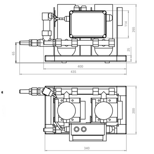 Dessalinisateur Schenker Zen 50 L/H schéma des dimensions pompe de gavage - N°10 - comptoirnautique.com 
