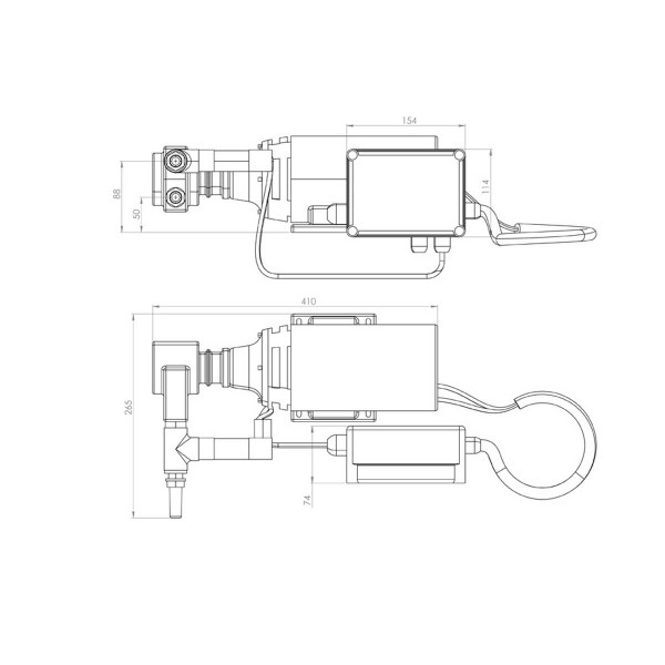Dessalinisateur Schenker Zen 150 L/H schéma des dimensions de la pompe de gavage - N°13 - comptoirnautique.com