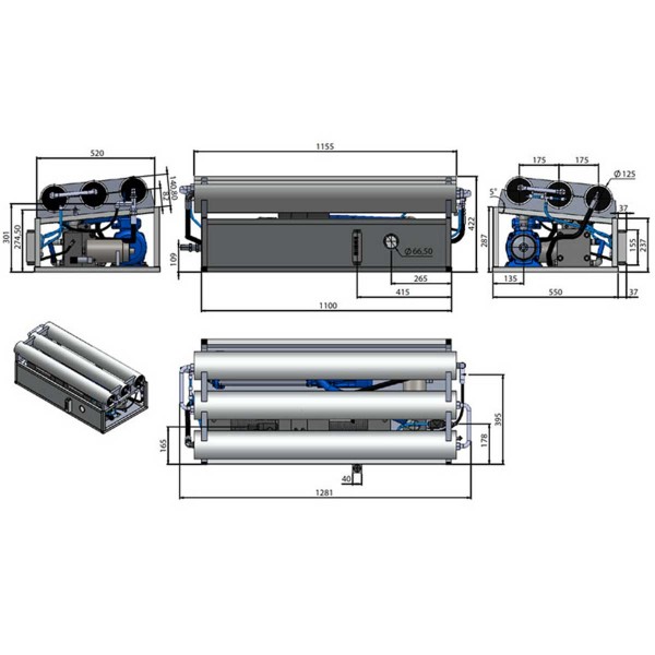 Dessalinisateur Schenker Modular 300 L/H  schéma des dimensions - N°12 - comptoirnautique.com