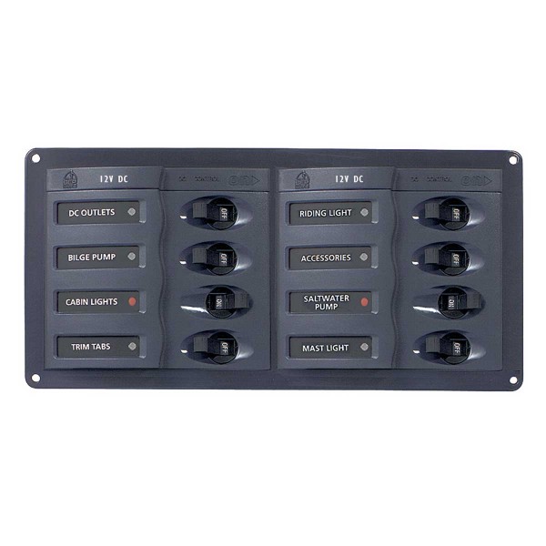 Tableau électrique 8 disjoncteurs unipolaires horizontal BEP - N°1 - comptoirnautique.com