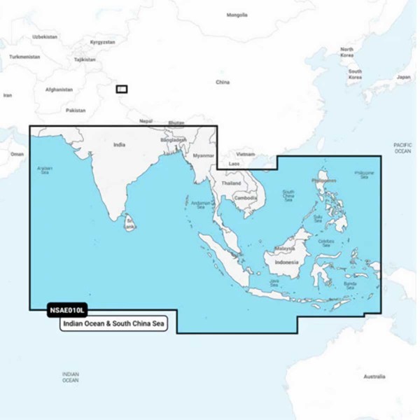 Carte Garmin Navionics+ - Zone ASIE ET PACIFIQUE océan indien et mer de chine - N°3 - comptoirnautique.com