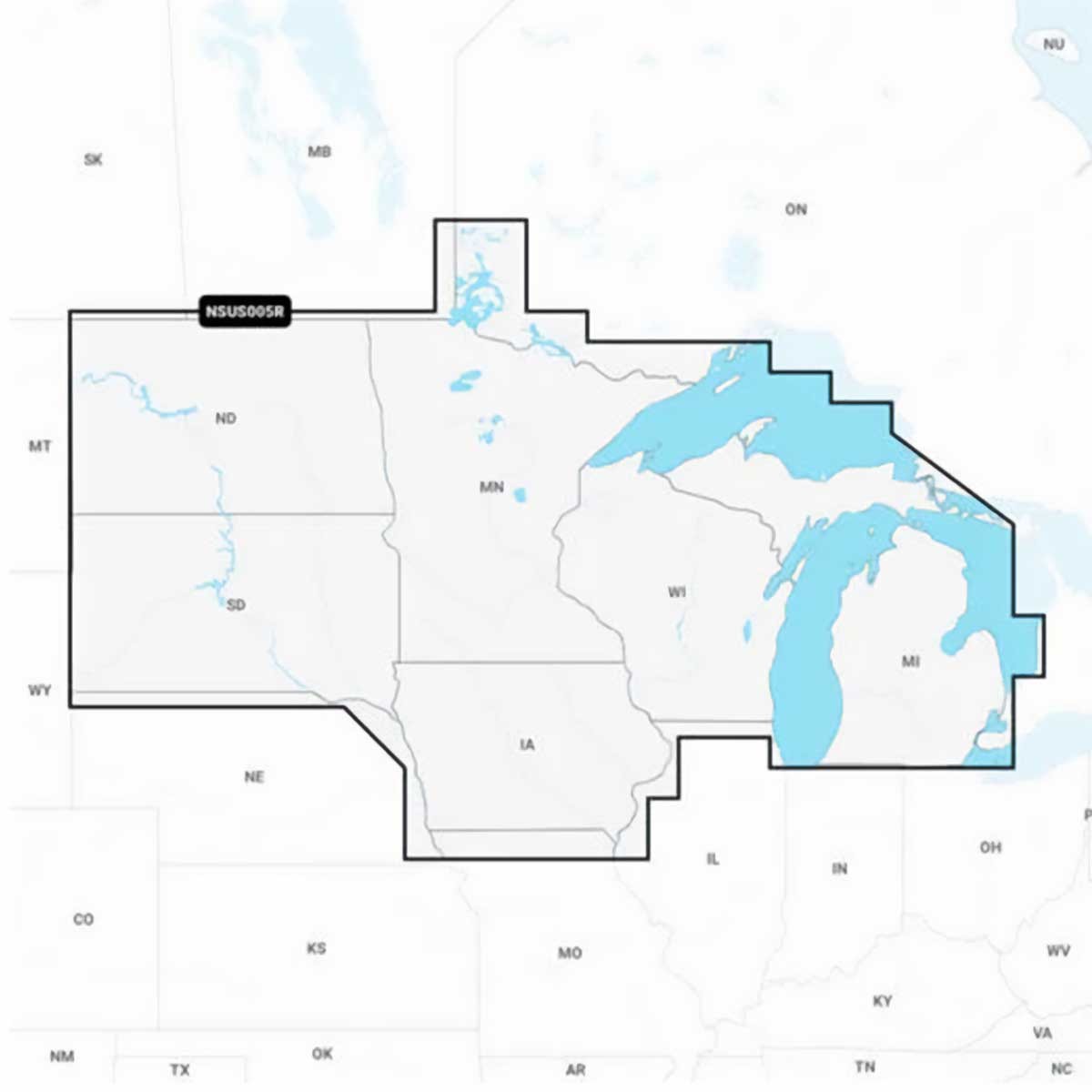 Carte Garmin Navionics+ - Zone AMÉRIQUES US005R - Nord des États-Unis