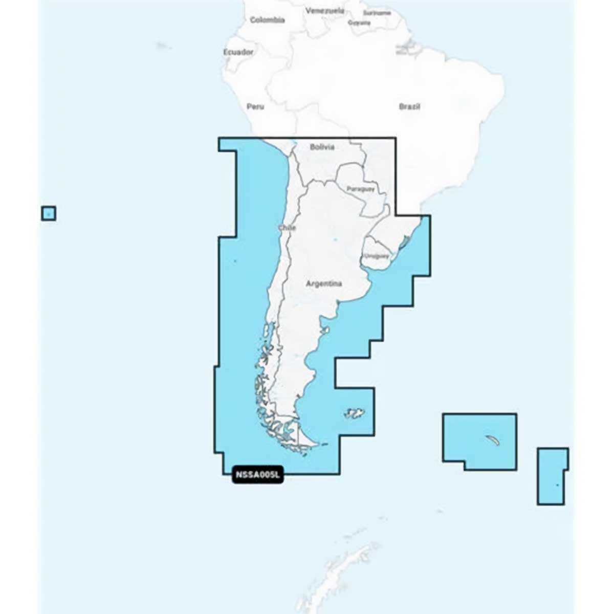 Carte Garmin Navionics+ - Zone AMÉRIQUES SA005L - Chili, Argentine et île de Pâques