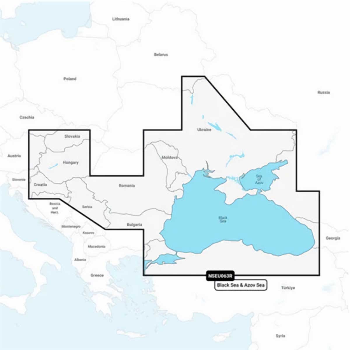 Carte Garmin Navionics+ - Zone EUROPE DE L'EST EU063R - Mer Noire et mer d'Azov / NS-EU063R