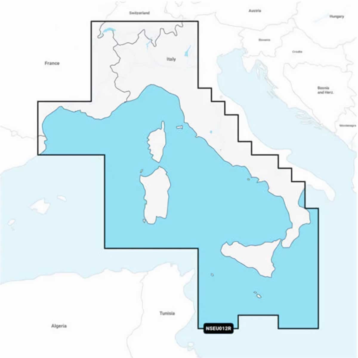 Carte Garmin Navionics+ - Zone EUROPE DU SUD EU012R - Mer Méditerranée, Cen.& Ouest / NS-EU012R