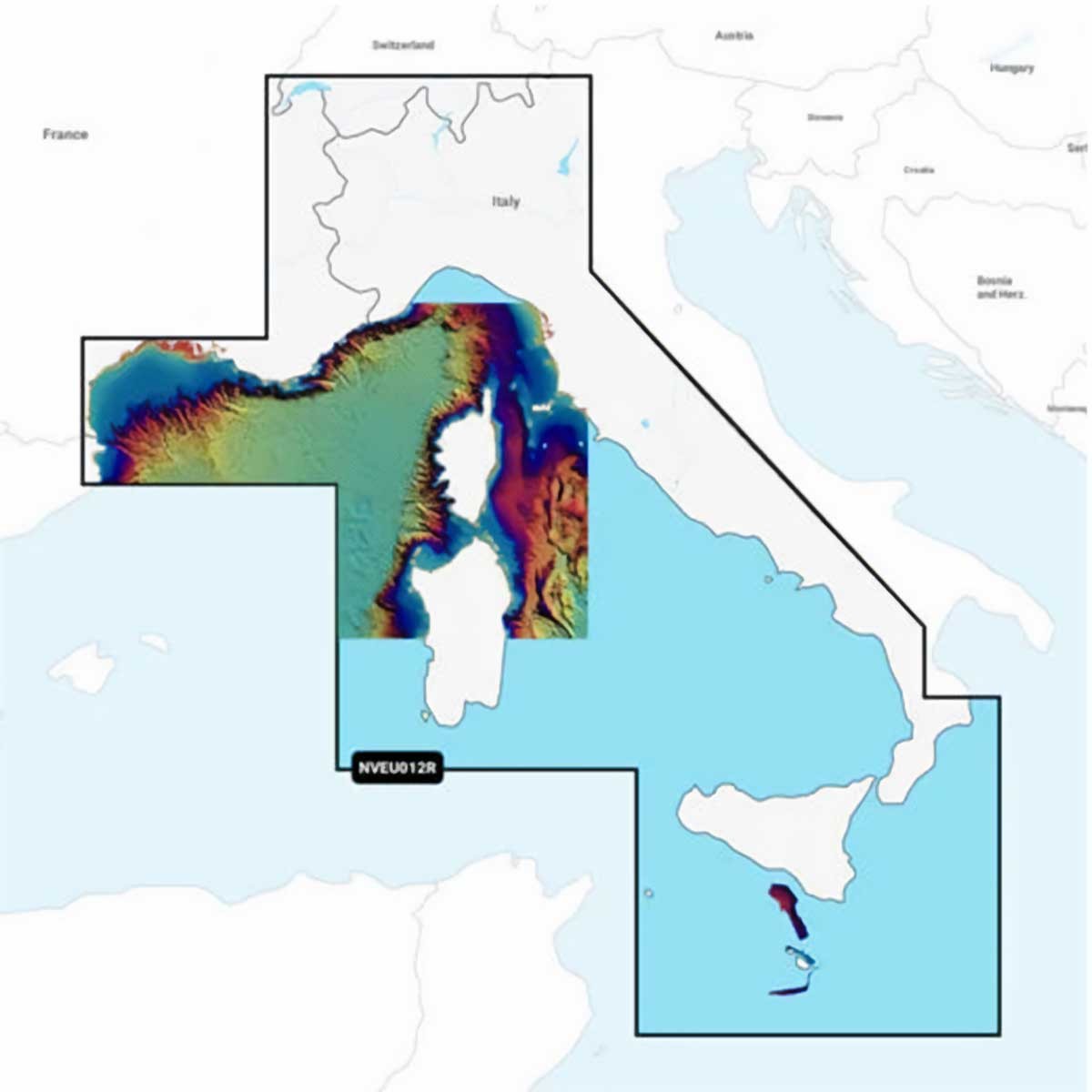 Carte Garmin Navionics Vision+ - Zone EUROPE DU SUD EU012R - Mer Méditerranée, Cen.& Ouest / NV-EU012R