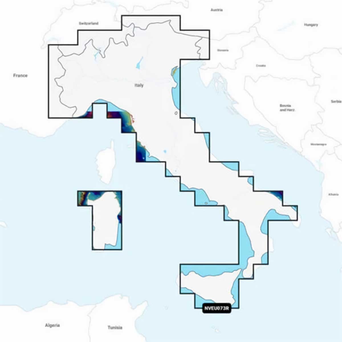 Carte Garmin Navionics Vision+ - Zone EUROPE DU SUD EU073R - Italie, Lacs & Rivières / NV-EU073R