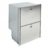Stainless steel double-drawer refrigerator 95L + 65L