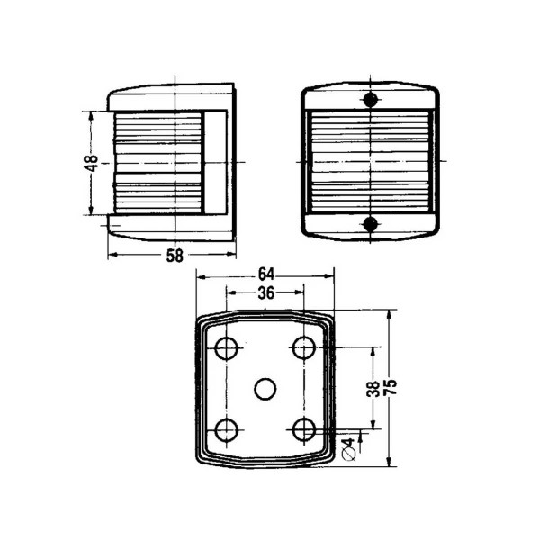 Feu tribord Série 25 Aqua Signal dimensions - N°3 - comptoirnautique.com