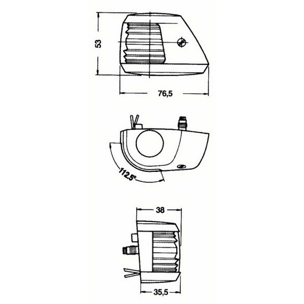 Feu tribord Série 20 Aqua Signal dimensions - N°1 - comptoirnautique.com