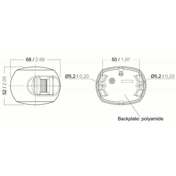 Feu bâbord à LED Série 34 Aqua Signal dimensions - N°2 - comptoirnautique.com