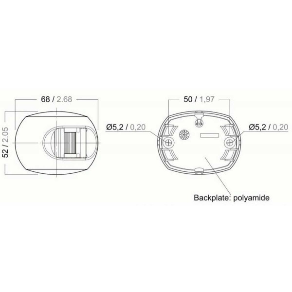 Feu tribord à LED Série 34 Aqua Signal dimensions - N°2 - comptoirnautique.com