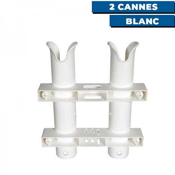 Porte cannes fixe en PVC Seanox 2 cannes blanc dos - N°4 - comptoirnautique.com