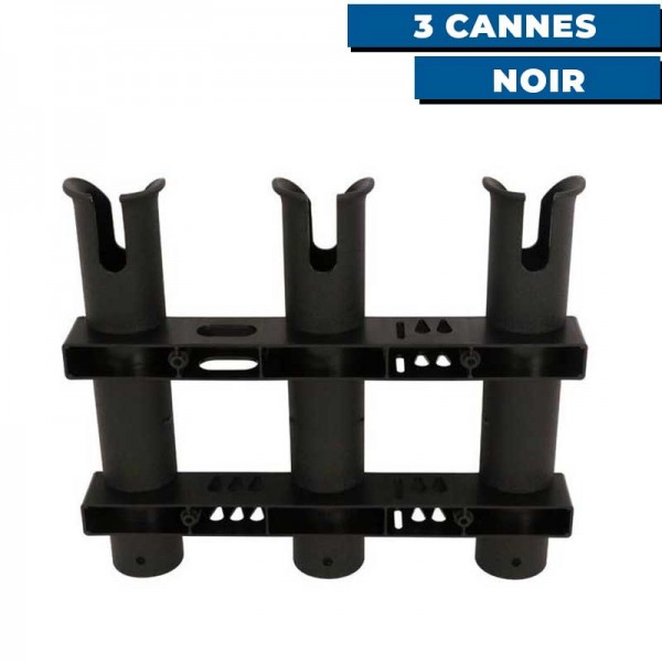 Porte cannes fixe en PVC Seanox 3 cannes noir dos - N°10 - comptoirnautique.com