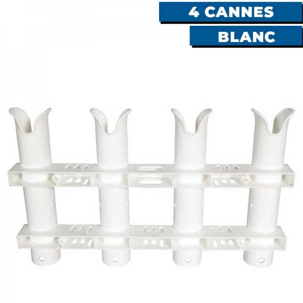 Porte cannes fixe en PVC Seanox 4 cannes blanc dos - N°12 - comptoirnautique.com