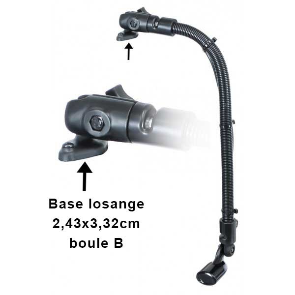 Support de sonde flexible pour kayak - boule B, base losange - N°2 - comptoirnautique.com