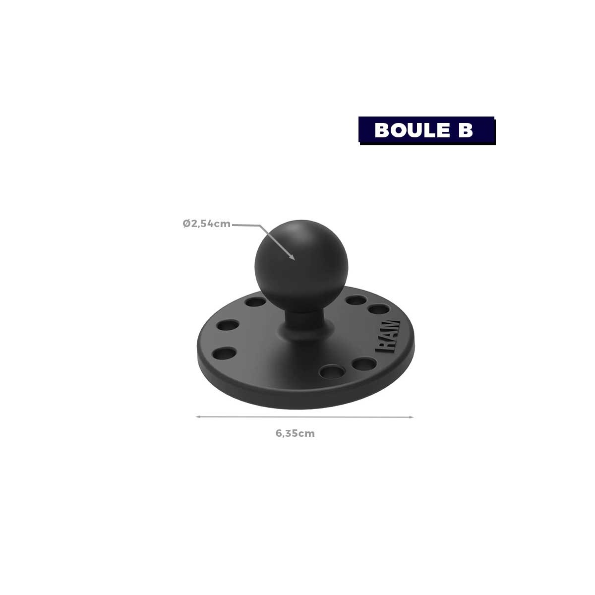 Base Ronde à visser RAM - Boule B