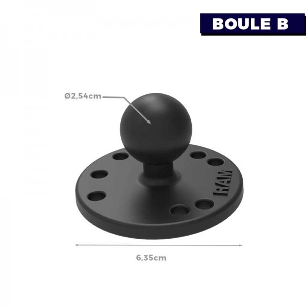 Base Ronde à visser RAM - Boule B - N°4 - comptoirnautique.com