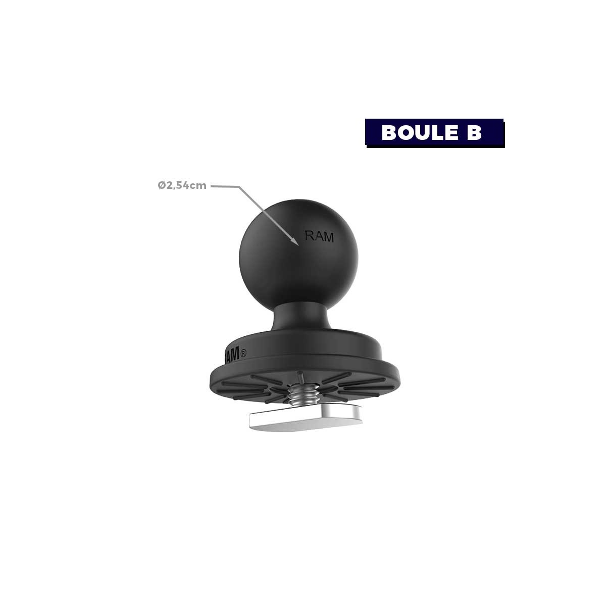 LIFESTYLE - Base RAM ronde avec une fixation T en acier inoxydable - Boule B