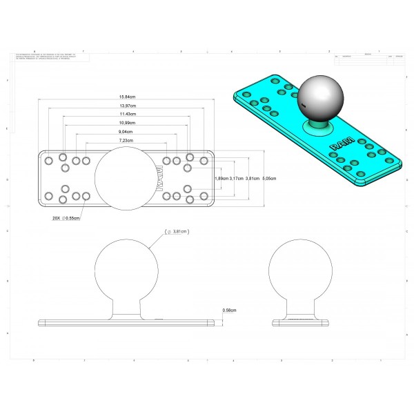 Supporto RAM RA-H2 Orizzontale universale - da 5" a 7 - N°4 - comptoirnautique.com