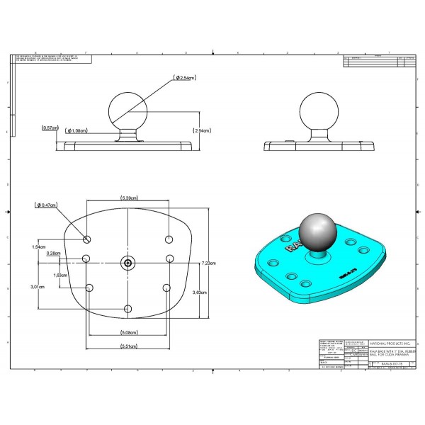 Supporto RAM RA-H1 Orizzontale Piranha - N°4 - comptoirnautique.com